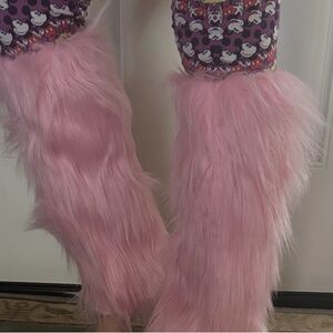 & Other Stories Pink Furry Leg Warmers